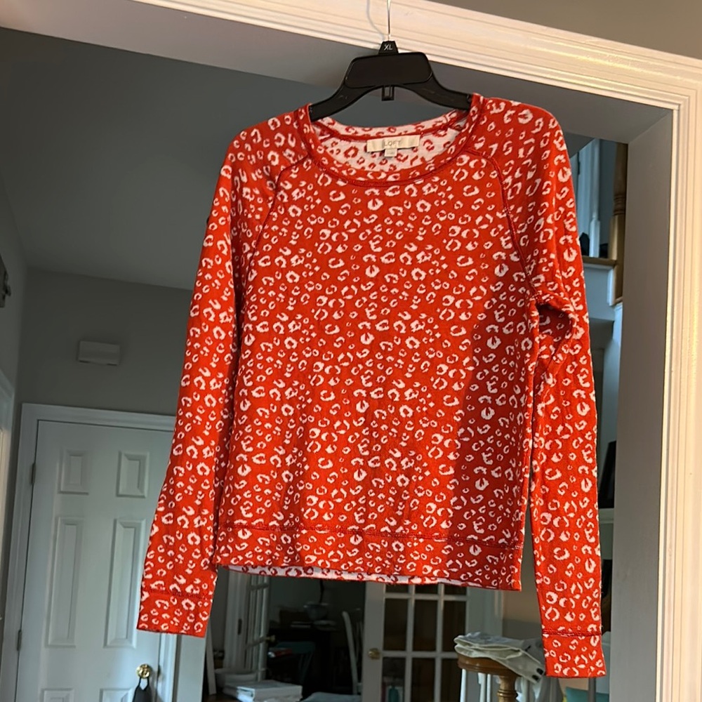 Like new! Loft Red Leopard Print Women's Top